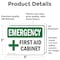 Signmission First Aid Cabinet With Symbol, 5 in W x Rectangle, Vinyl Decal OS-2PACK-EM-D-35-L-10368 - alternate 2